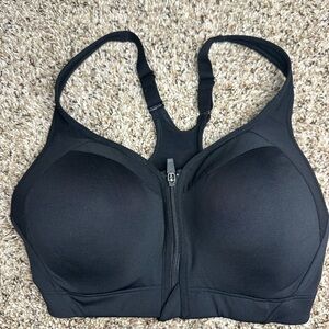 Champion‎ Women’s Sports Bra Black Zipper Front Padded Wireless 34D New